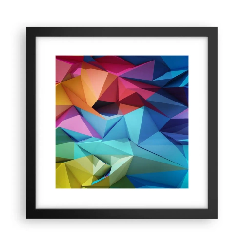Affiche dans un cadre noir - Poster - Origami arc-en-ciel - 30x30 cm