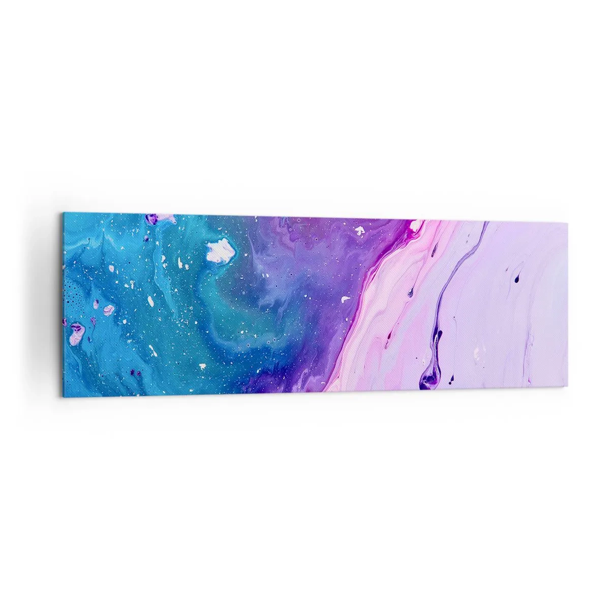 Impression sur toile - Image sur toile - Abstraction aux couleurs violettes et turquoise inspirée des contrastes - 160x50cm - Yin et yang - Décoration murale moderne pour le salon et la chambre ARTTOR