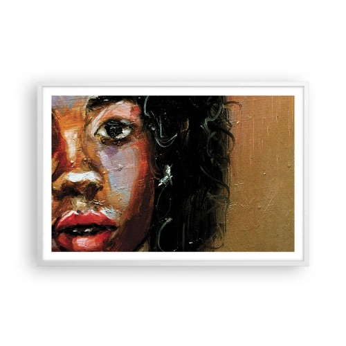 Affiche dans un cadre blanc - Poster - Noir et brillant - 91x61 cm