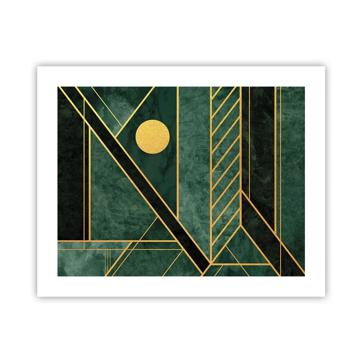 Affiche - Poster - Dynamique or et azur - 50x40 cm