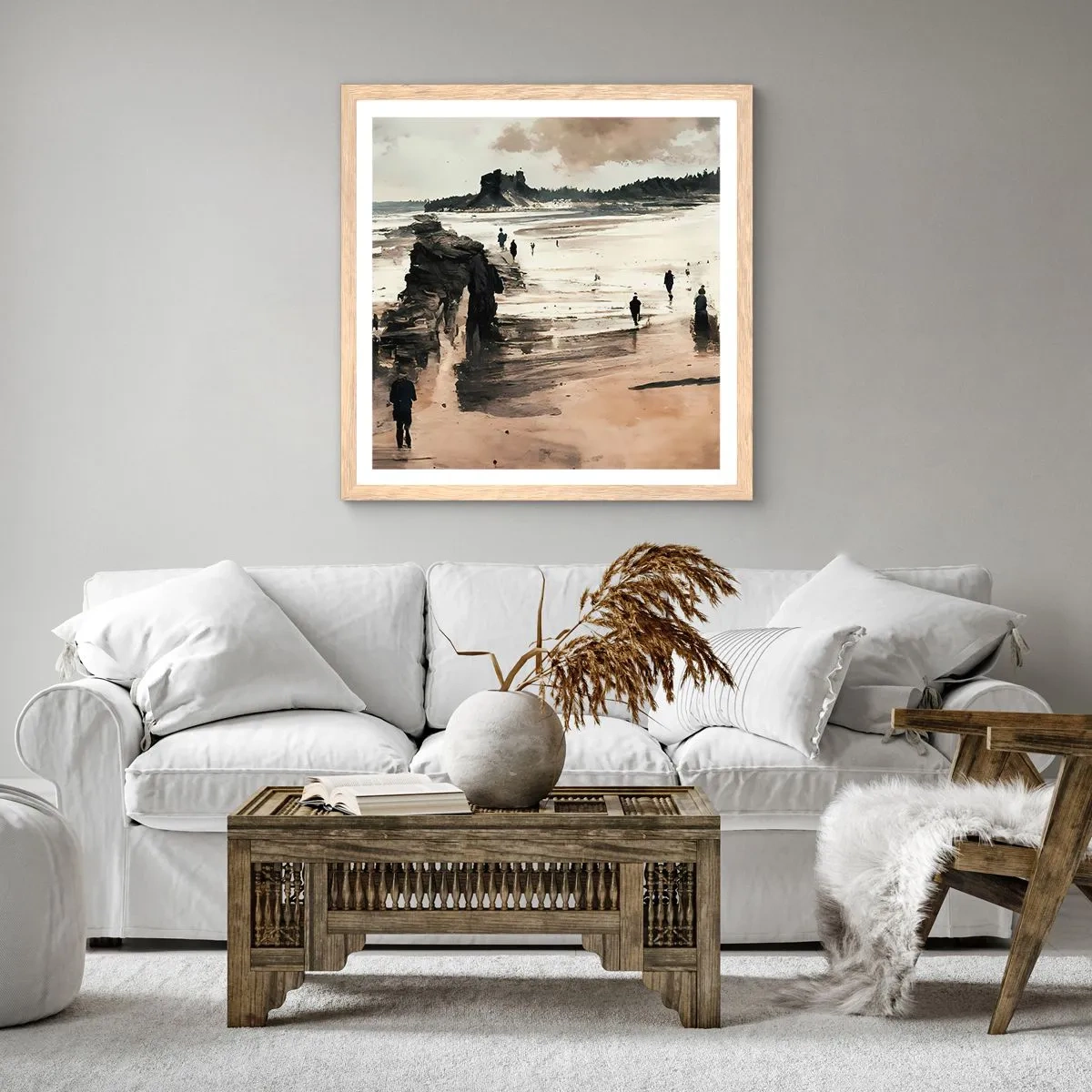 Affiche dans un chêne clair - Poster - Invoqué - 40x40 cm