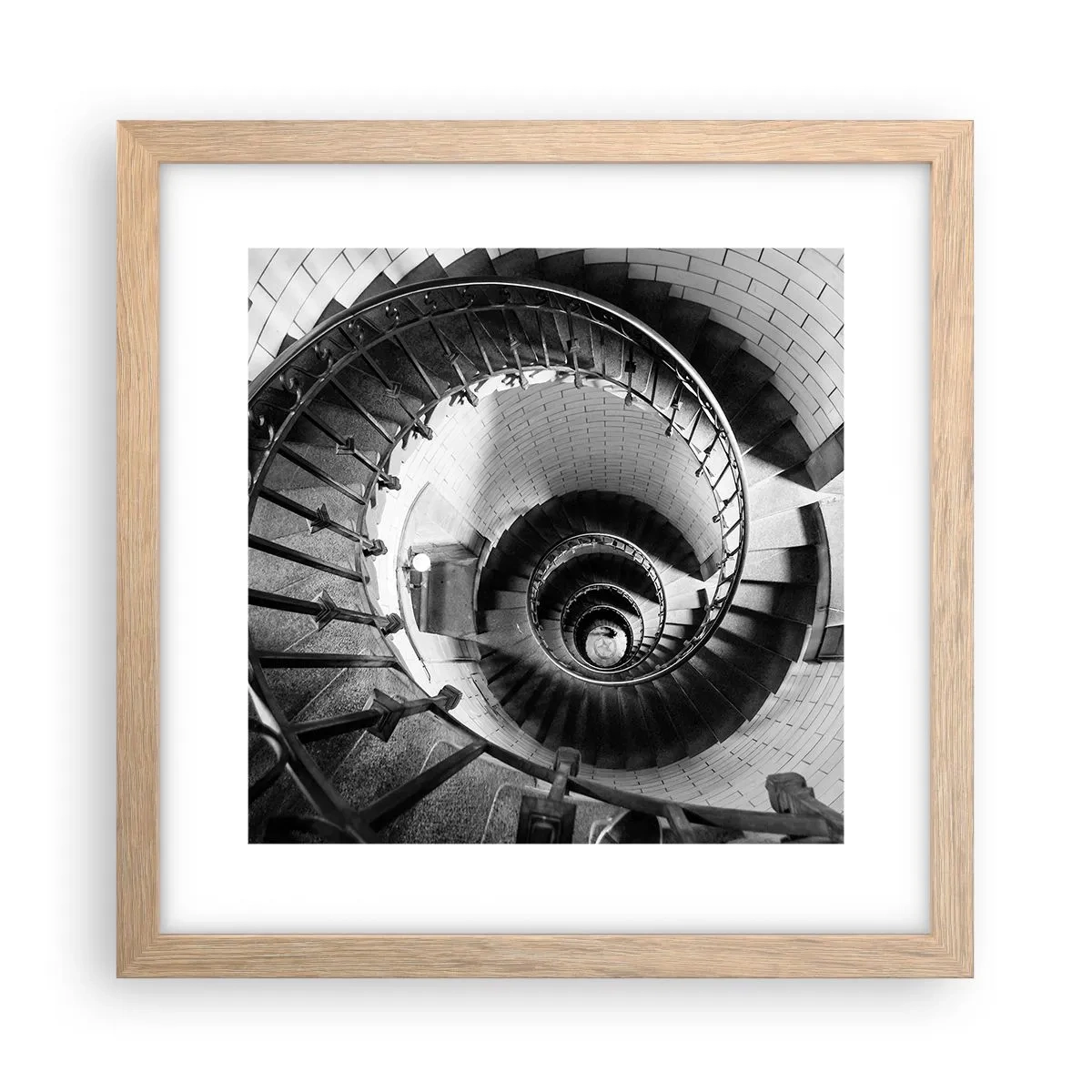 Affiche dans un chêne clair - Poster - De plus en plus haut - 30x30 cm