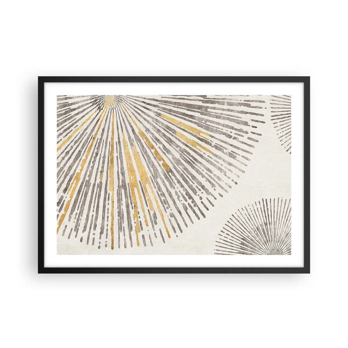 Affiche dans un cadre noir - Poster - Motif abstrait en forme de rayon - 70x50cm - La beauté du rayon - Décoration murale moderne pour le salon et la chambre ARTTOR