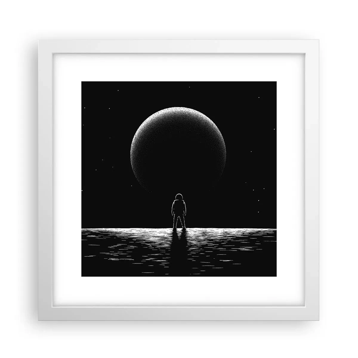 Affiche dans un cadre blanc - Poster - Face à face - 30x30 cm