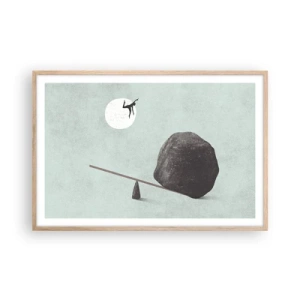 Affiche dans un chêne clair - Poster - Réalisation de ses rêves - 91x61 cm