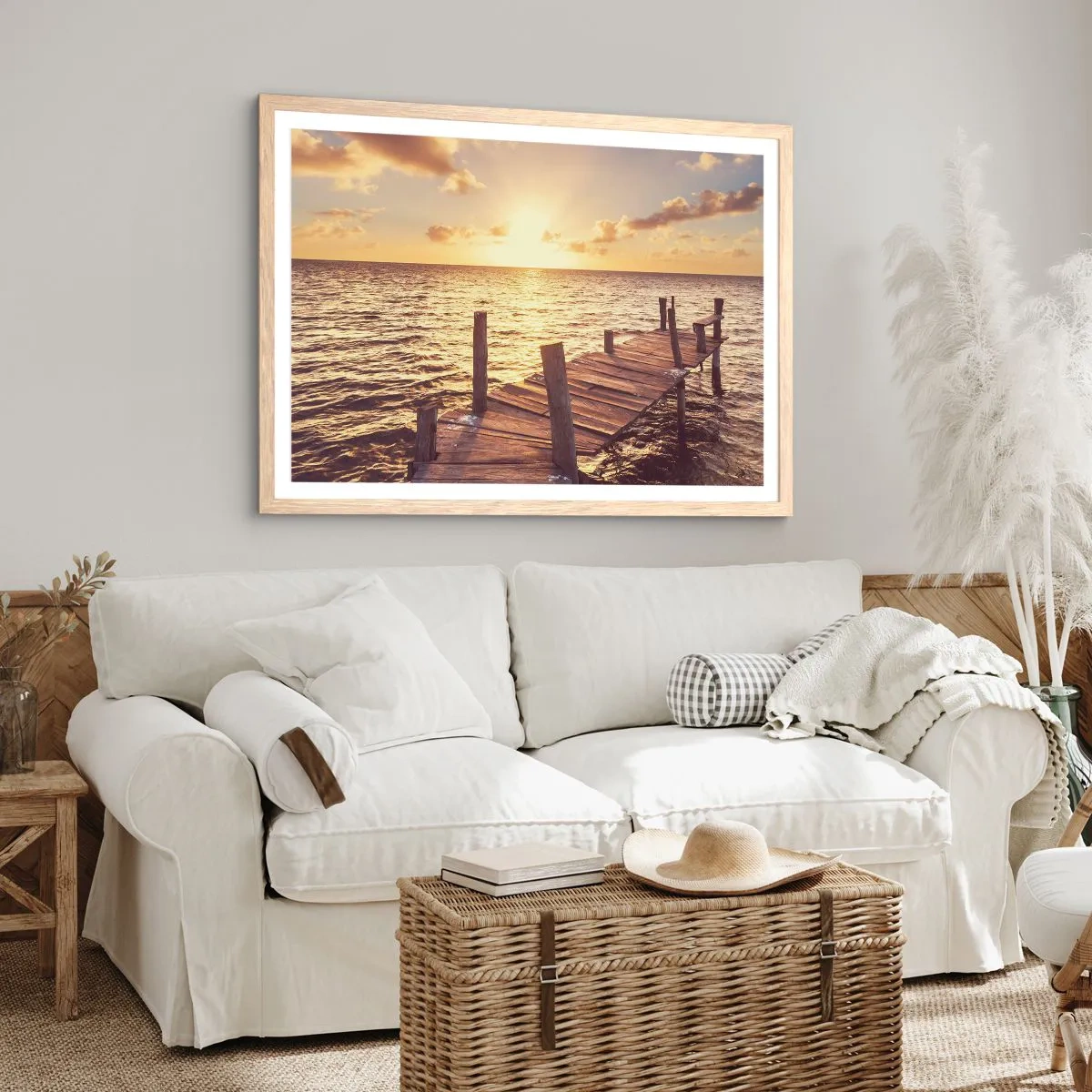 Affiche dans un chêne clair - Poster - La terre d'or de la douceur - 40x30 cm