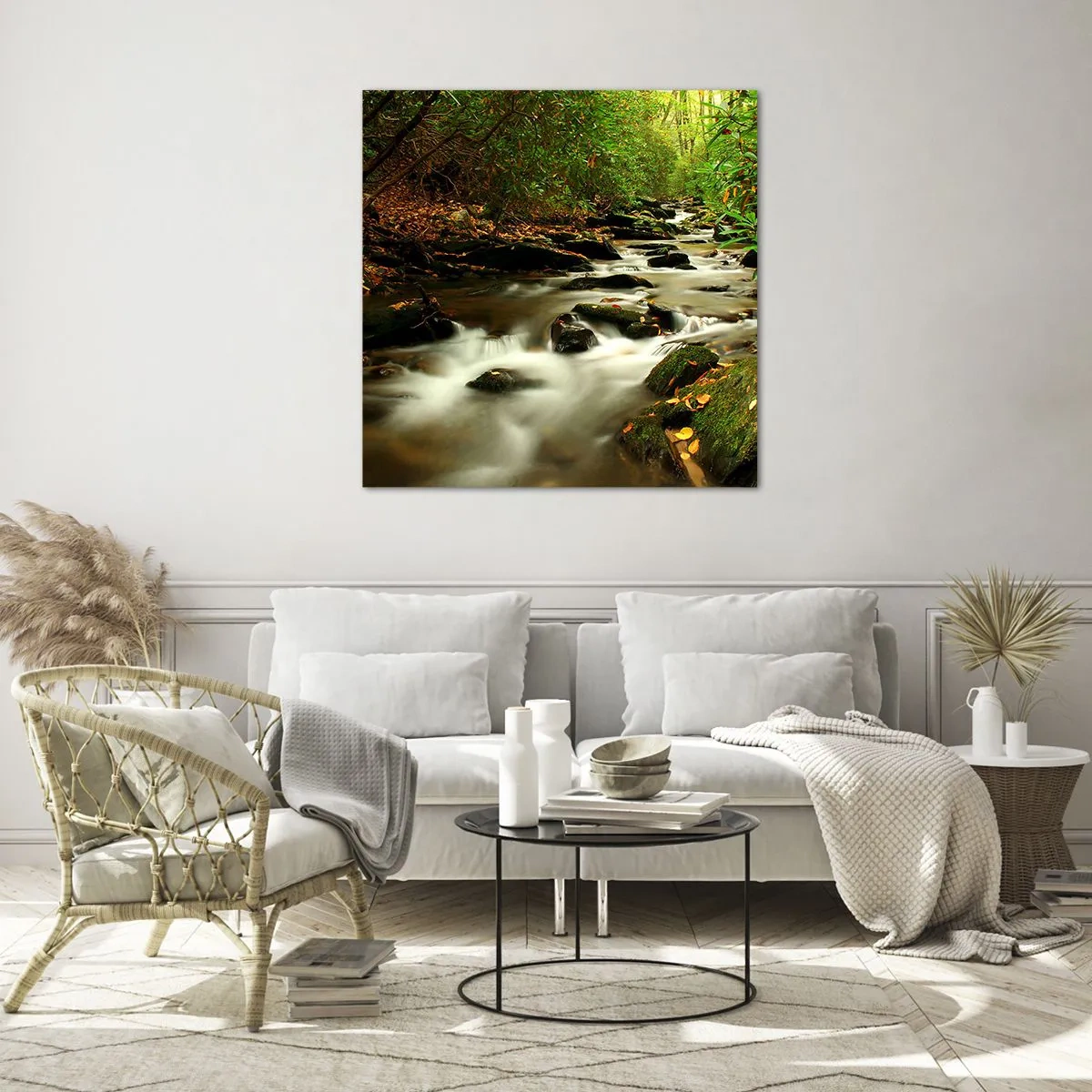 Impression sur verre - Image sur verre - Comme de l'argent liquide - 50x50 cm