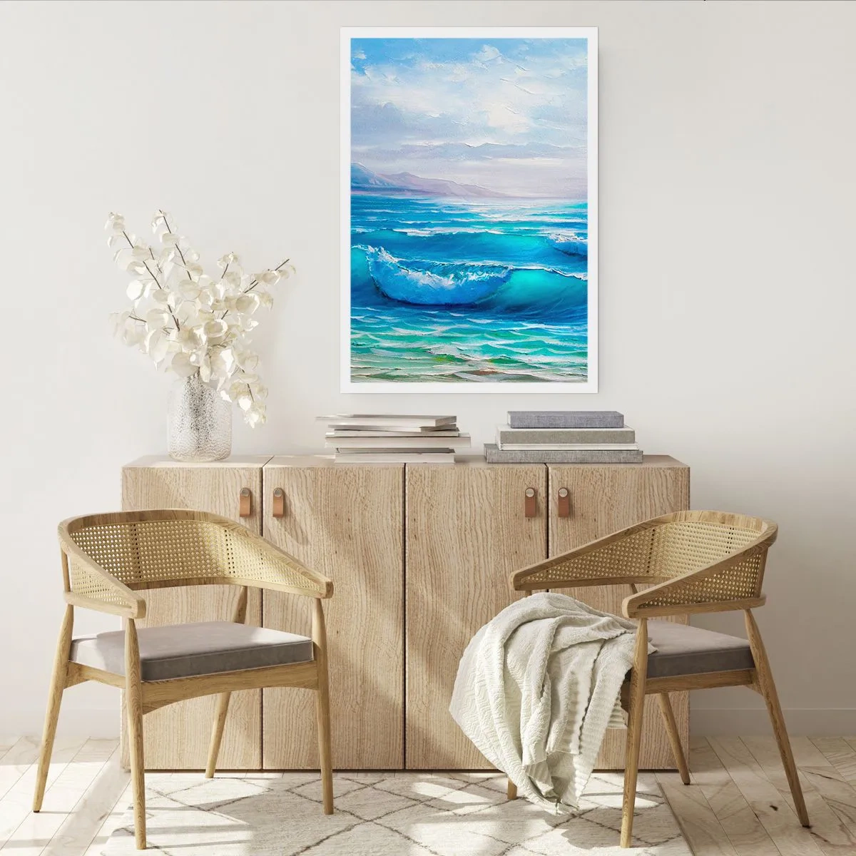 Affiche - Poster - Vagues de la mer contre le ciel bleu - 50x70cm - Il apporte un soulagement - Décoration murale moderne pour le salon et la chambre ARTTOR