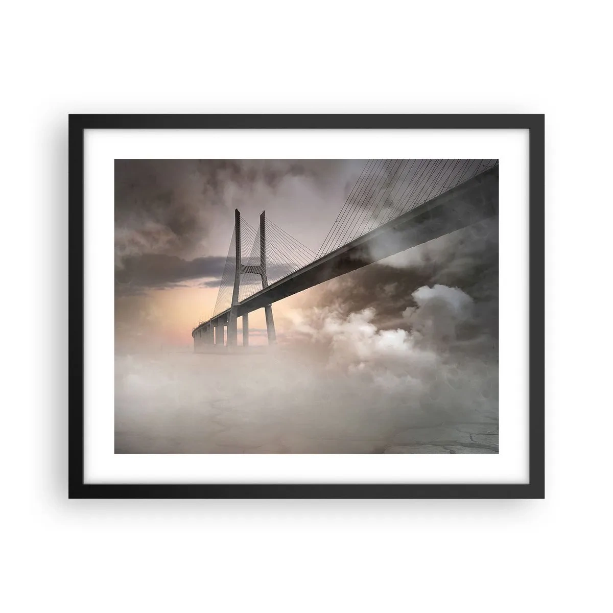 Affiche dans un cadre noir - Poster - Sur la rivière qui n'existe pas - 50x40 cm