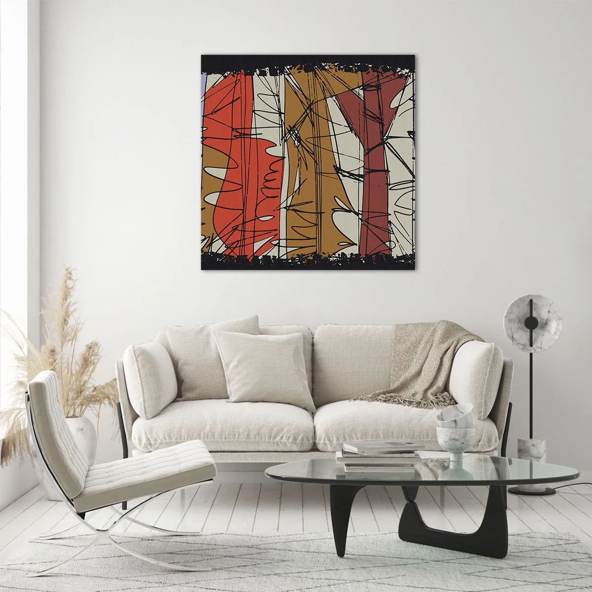 Impression sur verre - Image sur verre - Composition spontanée - 50x50 cm