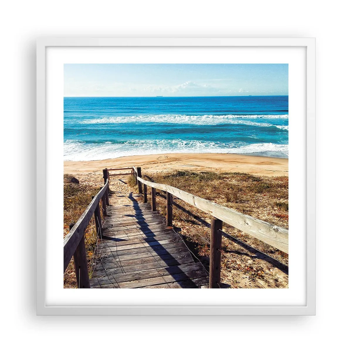 Affiche dans un cadre blanc - Poster - Cours! - 50x50 cm