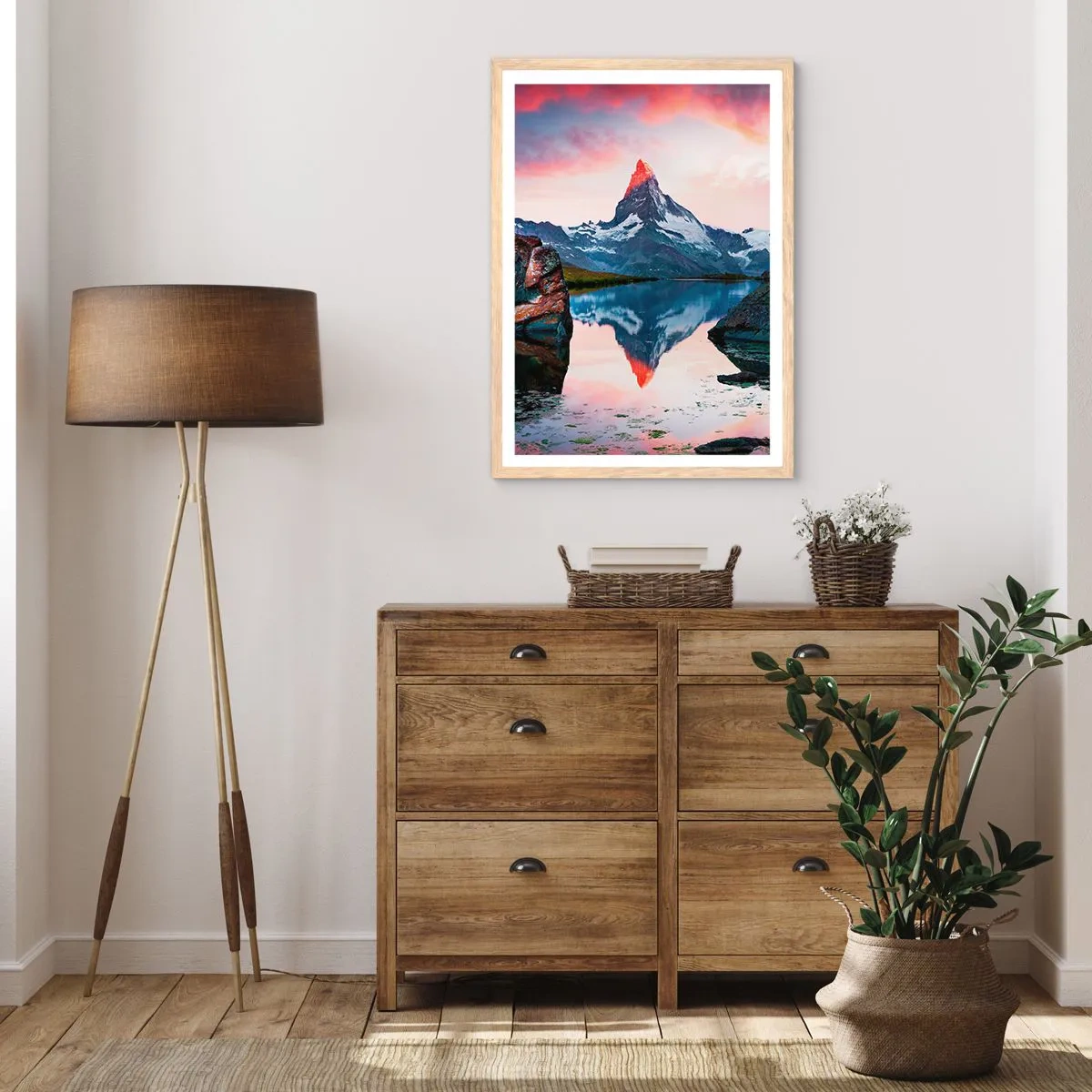 Affiche dans un chêne clair - Poster - Le coeur des montagnes est chaud - 61x91 cm