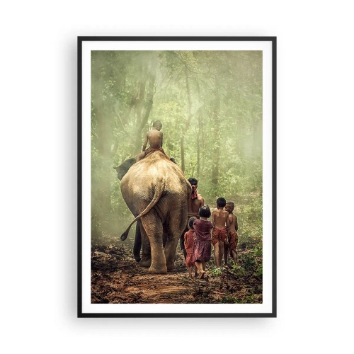 Affiche dans un cadre noir - Poster - Nouveau livre de la jungle - 70x100 cm