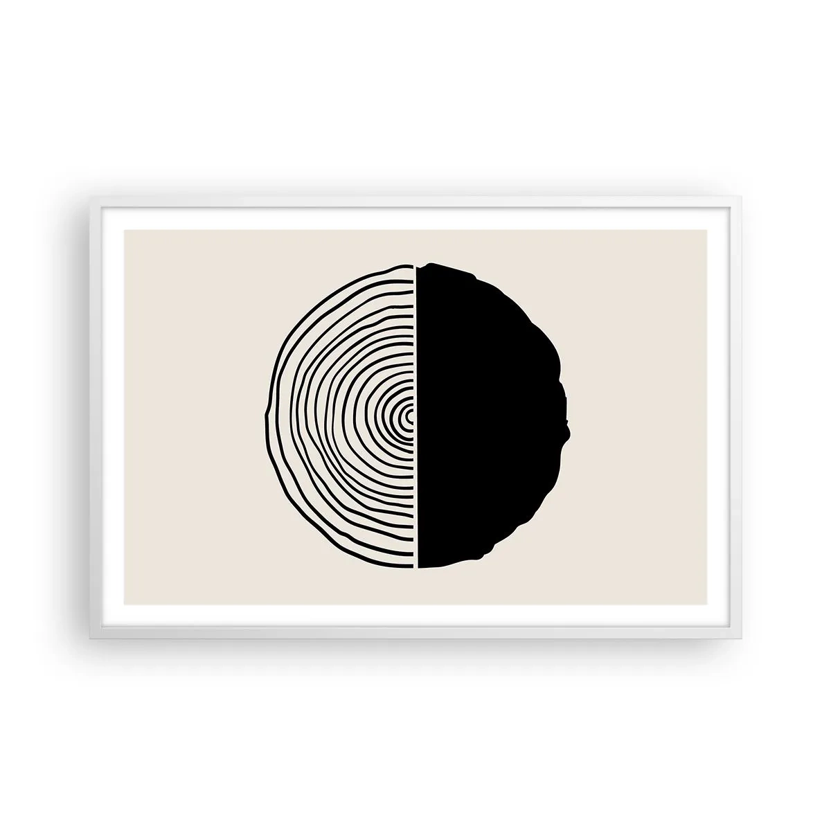 Affiche dans un cadre blanc - Poster - Moitié-moitié - 91x61 cm