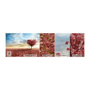 Échantillon de Papier Peint Premium Canvas - Vous allez aussi aimer l'automne - Paysage, Graphique, Arbre - 100x30 cm