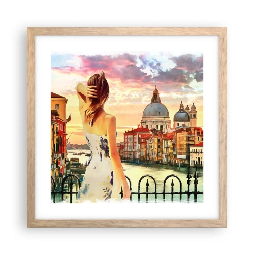 Affiche dans un chêne clair - Poster - Pour une aventure c'est uniquement dans ... - 40x40 cm
