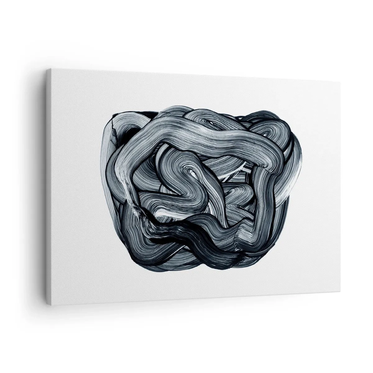 Impression sur toile - Image sur toile - Composition abstraite en nuances de gris - 70x50cm - Ce n'est pas si simple - Décoration murale moderne pour le salon et la chambre ARTTOR