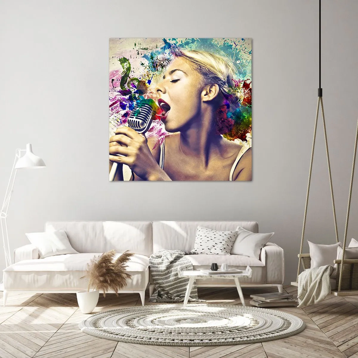 Impression sur toile - Image sur toile - Peindre le monde avec sa voix - 70x70 cm