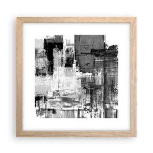 Affiche dans un chêne clair - Poster - Le gris est beau - 30x30 cm