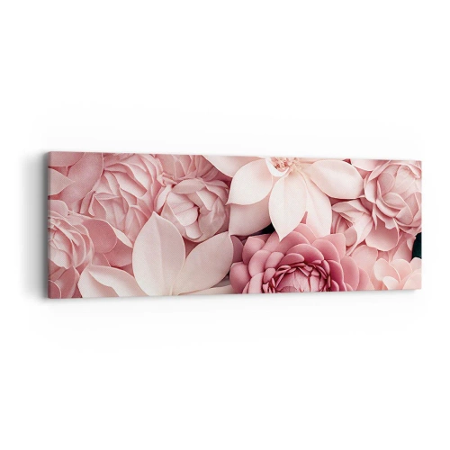 Impression sur toile - Image sur toile - Dans les pétales roses - 90x30 cm