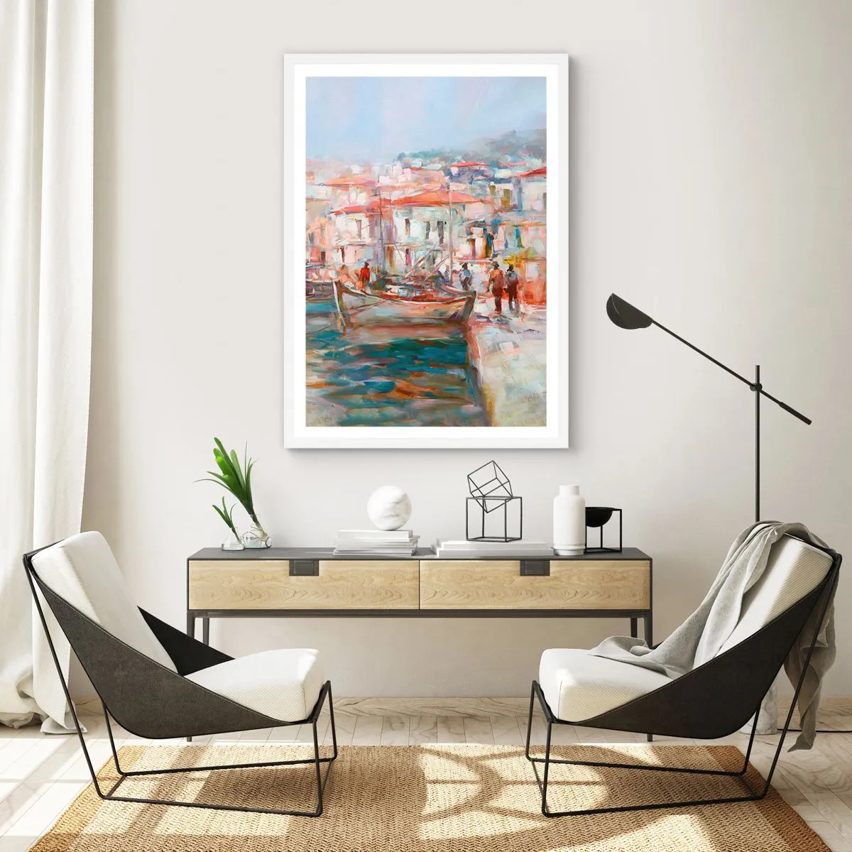 Affiche dans un cadre blanc - Poster - Vacances pastelles - 30x40 cm