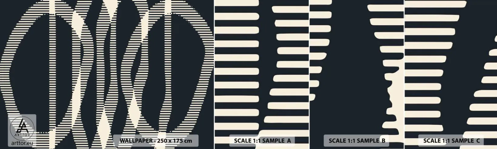 Échantillon de Papier Peint Autocollant Deluxe Sticker - Une tentative de briser l'obscurité - Abstraction, Morceau, Modèle moderne - 100x30 cm