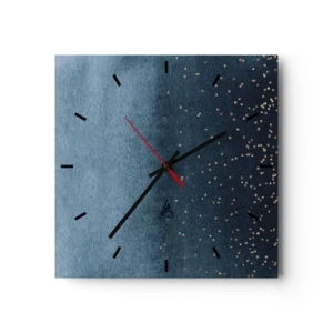 Horloge murale - Pendule murale - Composition - phases bleues - 40x40 cm