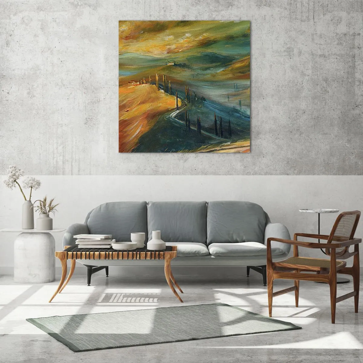 Impression sur verre - Image sur verre - paysage toscan - 40x40 cm