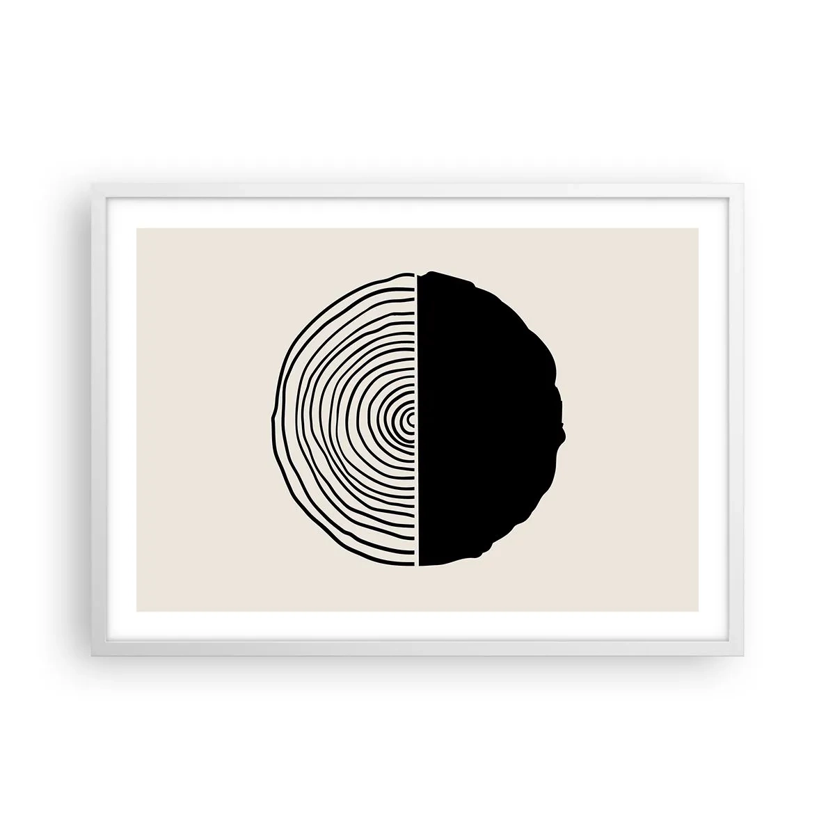 Affiche dans un cadre blanc - Poster - Moitié-moitié - 70x50 cm