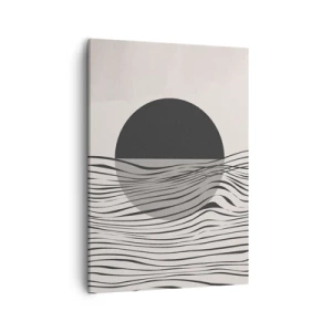 Impression sur toile - Image sur toile - Lignes abstraites et formes géométriques aux couleurs douces - 50x70cm - Demi composition - Décoration murale moderne pour le salon et la chambre ARTTOR