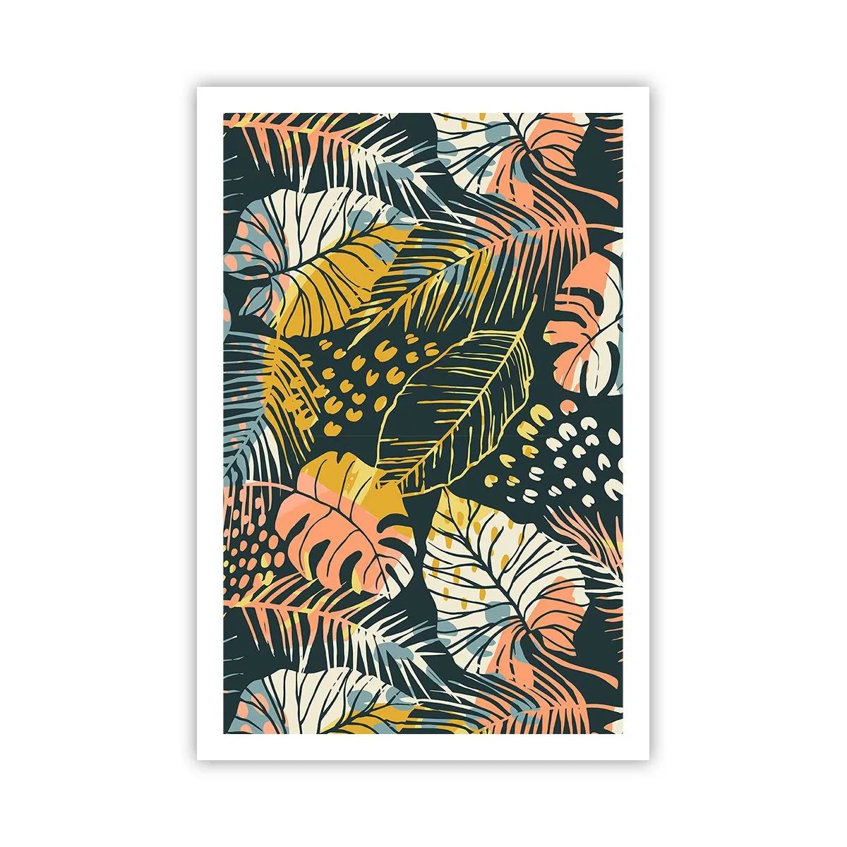 Affiche - Poster - Fantaisie feuillue - 61x91 cm
