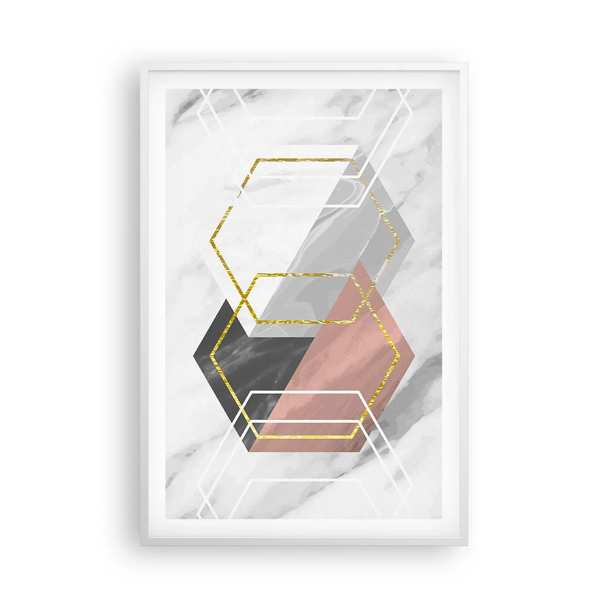 Affiche dans un cadre blanc - Poster - Composition en chaîne - 61x91 cm