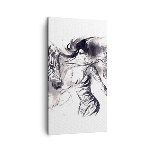 Impression sur toile - Image sur toile - Danse avec les zèbres - 45x80 cm