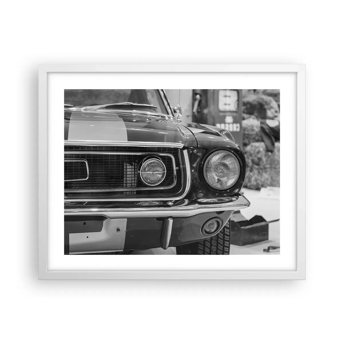 Affiche dans un cadre blanc - Poster - Conduire dur - 50x40 cm