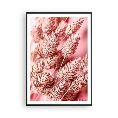 Affiche dans un cadre noir - Poster - Une cascade florale en rose - 70x100 cm
