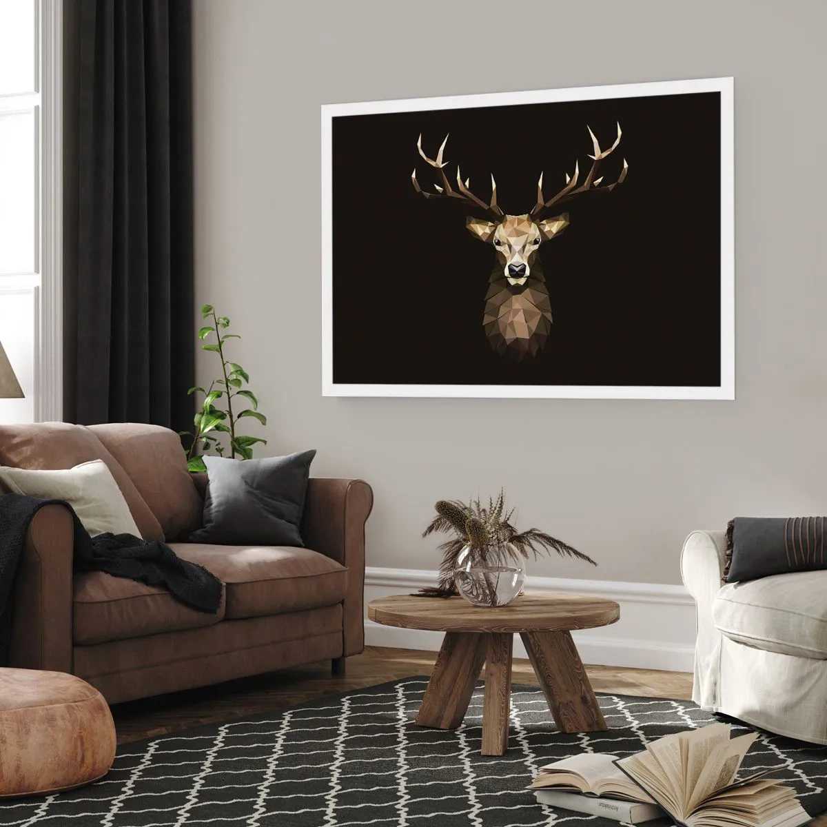 Affiche - Poster - Cerf cubique - 70x50 cm
