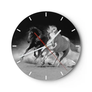 Horloge murale - Pendule murale - Galop de la liberté - 40x40 cm