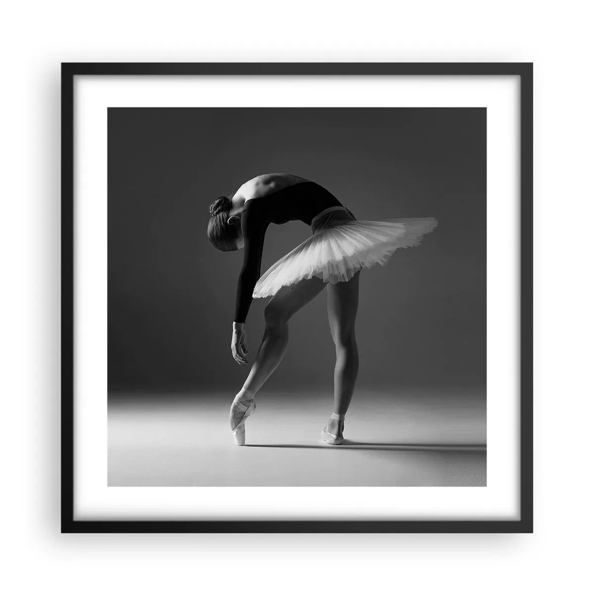 Affiche dans un cadre noir - Poster - Belle ballerine - 50x50 cm