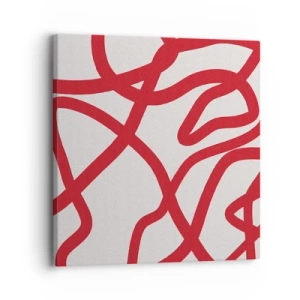 Impression sur toile - Image sur toile - Rouge sur blanc - 30x30 cm