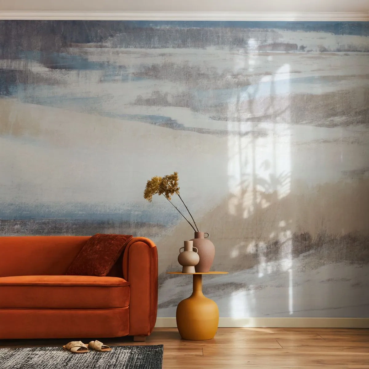 Papier Peint Photo Premium Sand - Composition hivernale - Hiver, Morceau, Pastel - 250x175 cm