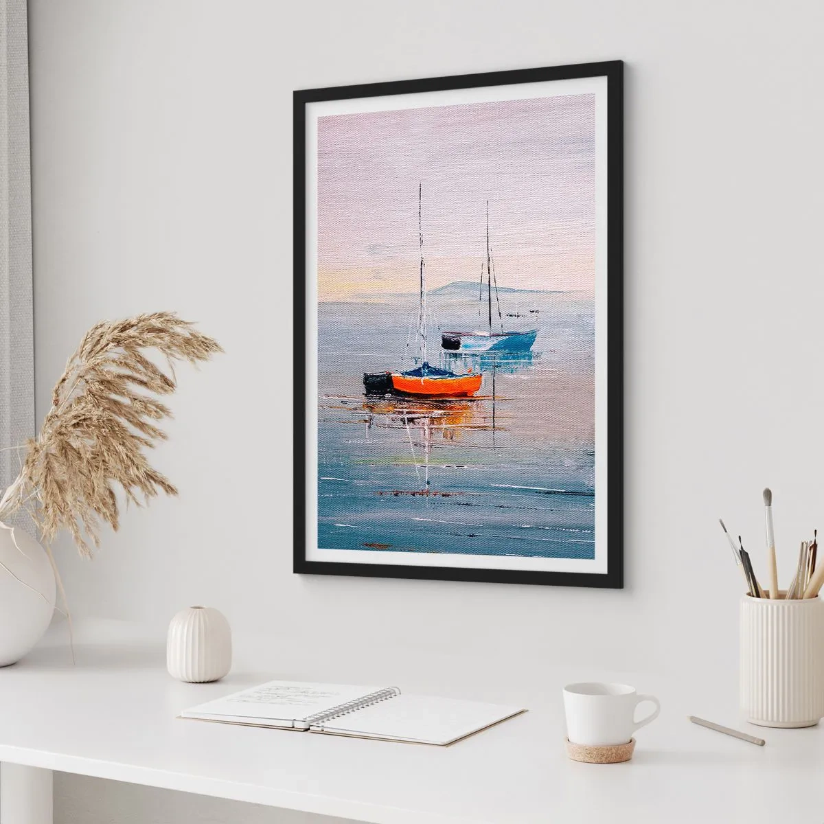 Affiche dans un cadre noir - Poster - Un repos bien mérité - 30x40 cm