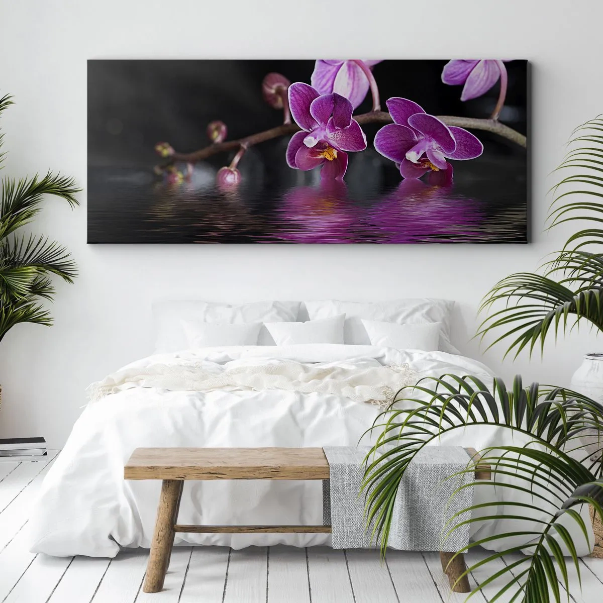 Impression sur toile - Image sur toile - Reflet lilas de la beauté - 90x30 cm
