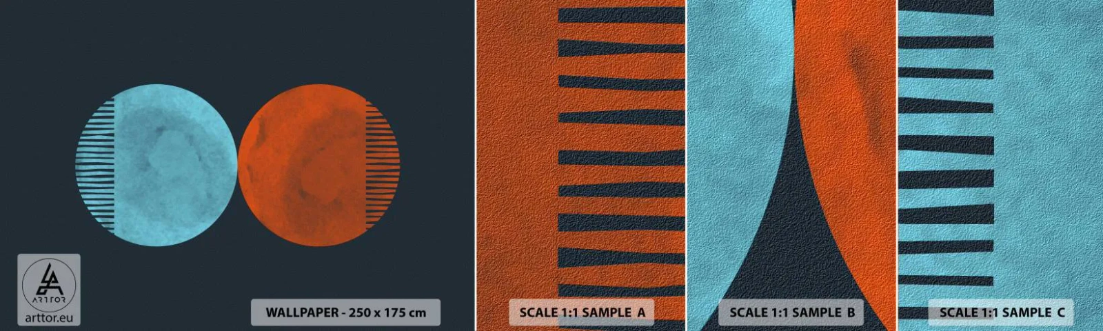 Échantillon de Papier Peint Autocollant Deluxe Sticker - Seulement la géométrie ? - Abstraction, Morceau, Les quartiers - 100x30 cm