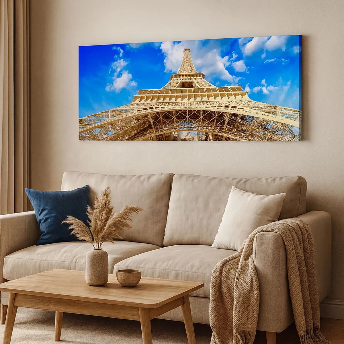 Impression sur toile - Image sur toile - Atteindre le ciel et les nuages - 100x40 cm