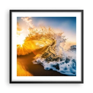 Affiche dans un cadre noir - Poster - S'amuser dans le sable - 50x50 cm