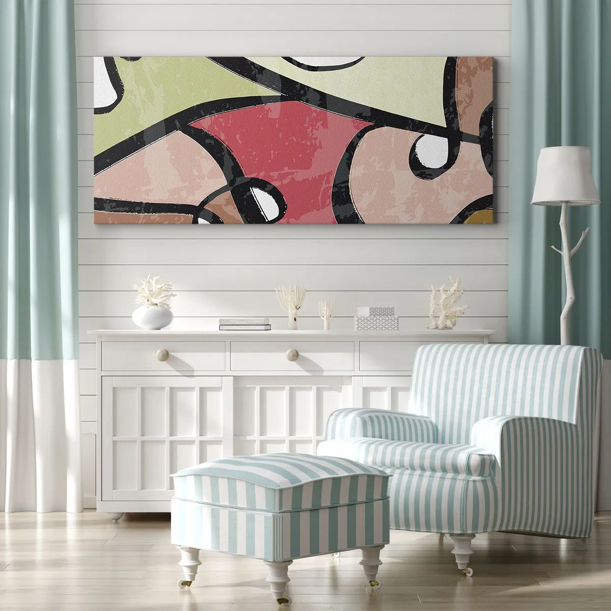 Impression sur toile - Image sur toile - Pirouettes parmi les couleurs - 100x40 cm