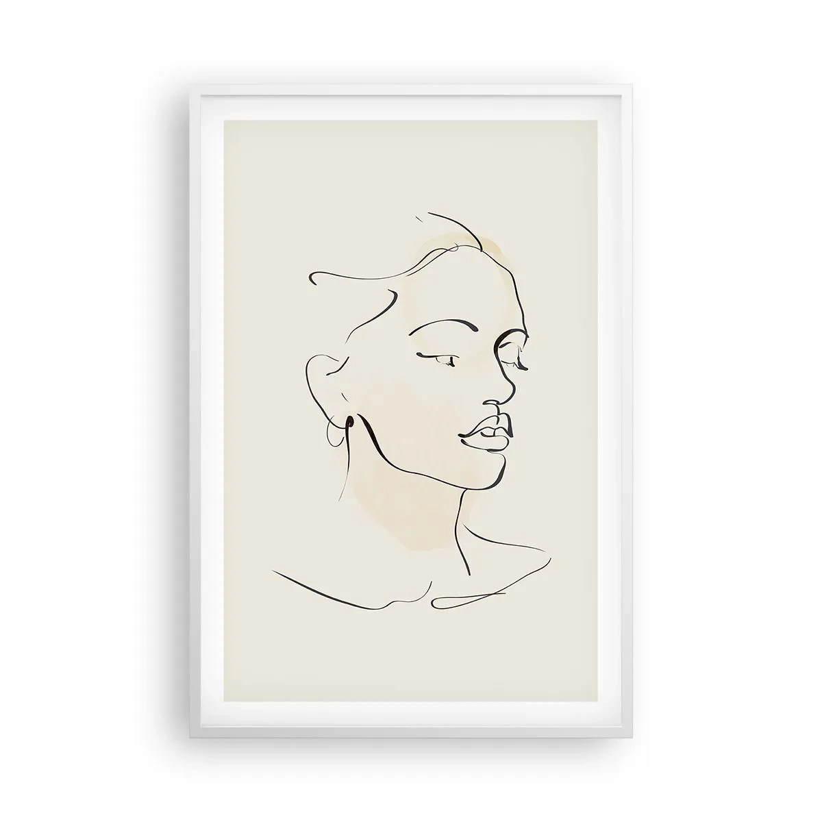 Affiche dans un cadre blanc - Poster - Une ligne certaine - 61x91 cm