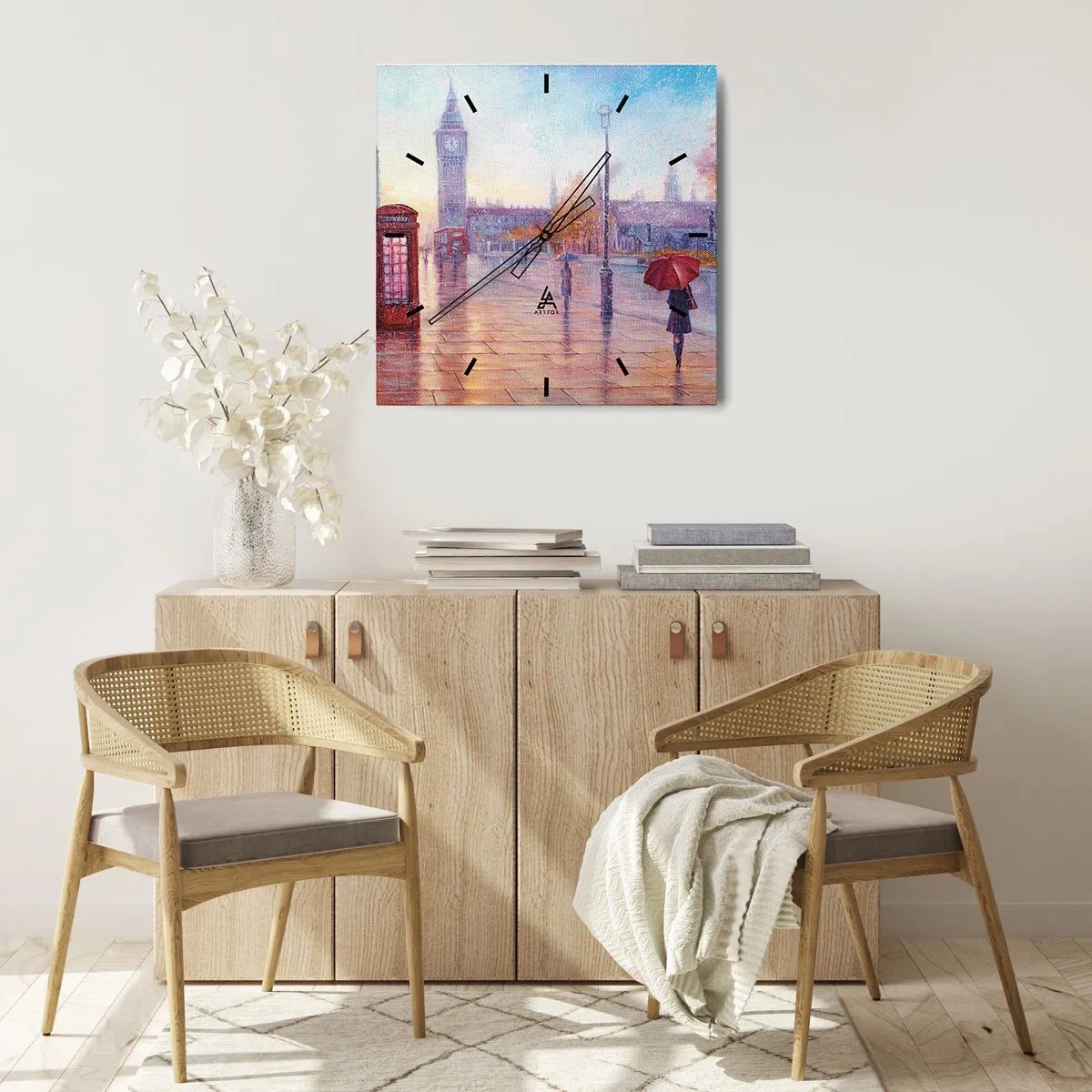 Horloge murale - Pendule murale - Jour automnal londonien - 40x40 cm