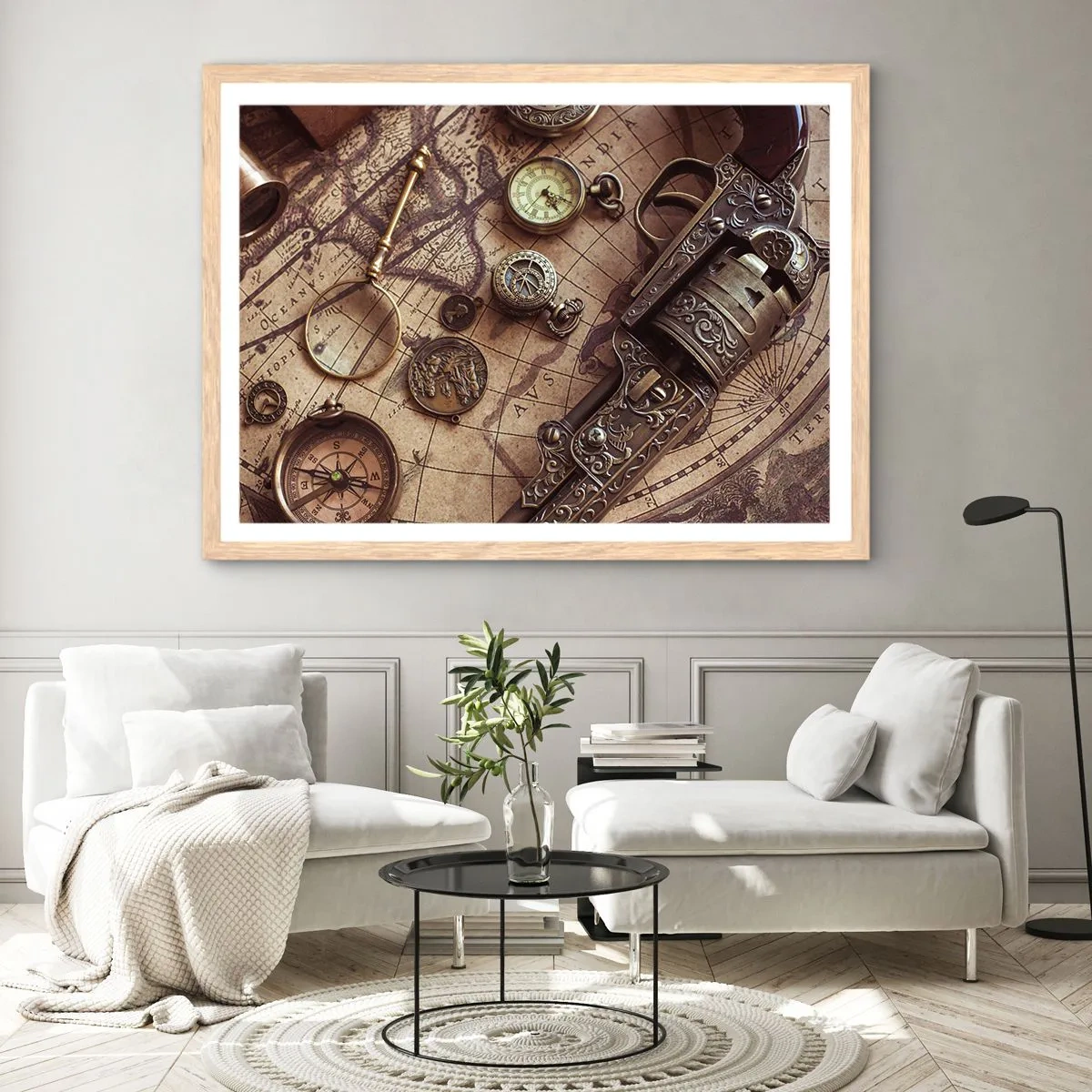 Affiche dans un chêne clair - Poster - L'aventure appelle - 50x40 cm