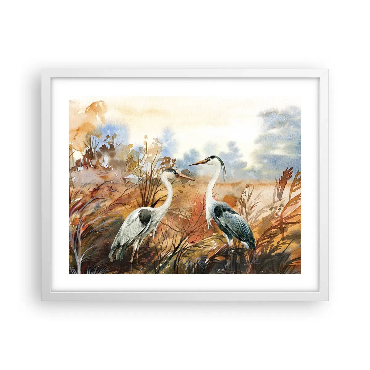 Affiche dans un cadre blanc - Poster - Jusqu'où en automne ? - 50x40 cm